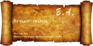 Breyer Anina névjegykártya